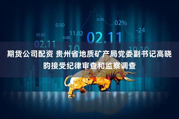 期货公司配资 贵州省地质矿产局党委副书记高晓昀接受纪律审查和监察调查